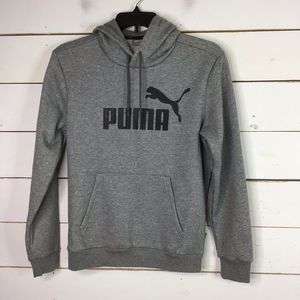 New Puma Essentials Fleece Hoody Pullover  Gray